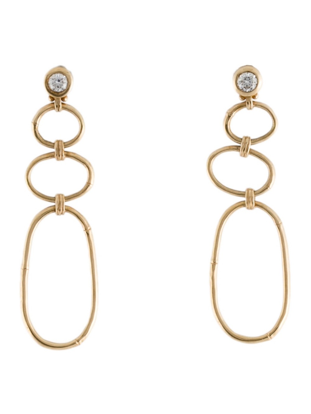 Bayou with love 14k diamond rattan earrings (pair) $1556